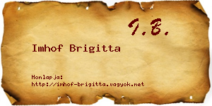 Imhof Brigitta névjegykártya